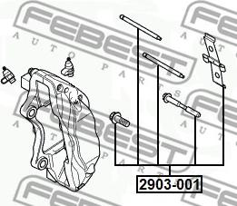 Febest 2903-001 - Piederumu komplekts, Disku bremžu uzlikas autodraugiem.lv