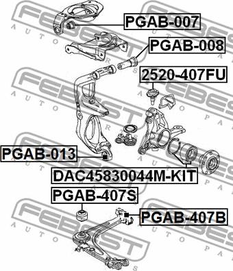 Febest PGAB-407S - Piekare, Šķērssvira autodraugiem.lv