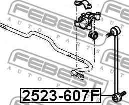 Febest 2523-607F - Stiepnis / Atsaite, Stabilizators autodraugiem.lv