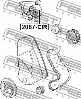 Febest 2087-CIR - Spriegotājrullītis, Gāzu sadales mehānisma piedziņas siksna autodraugiem.lv