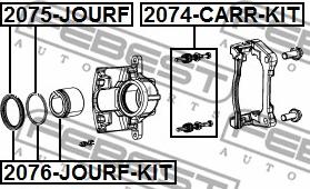 Febest 2076-JOURF-KIT - Remkomplekts, Bremžu suports autodraugiem.lv