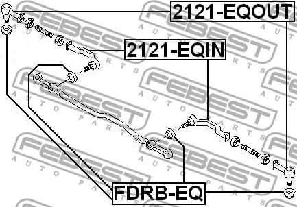 Febest 2121-EQOUT - Stūres šķērsstiepņa uzgalis autodraugiem.lv