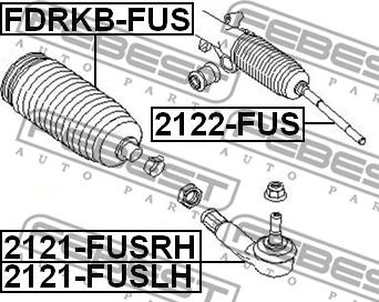 Febest 2122-FUS - Aksiālais šarnīrs, Stūres šķērsstiepnis autodraugiem.lv