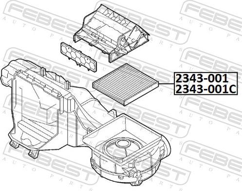 Febest 2343-001 - Filtrs, Salona telpas gaiss autodraugiem.lv