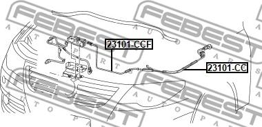 Febest 23101-CCF - Motora pārsega slēdzenes trose autodraugiem.lv