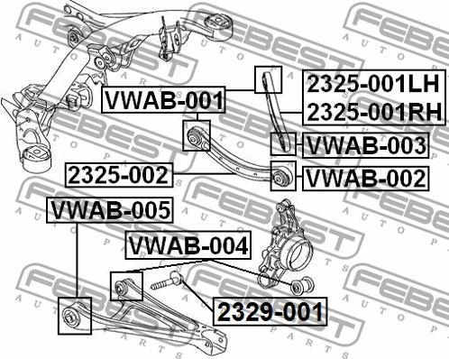 Febest VWAB-002 - Piekare, Šķērssvira autodraugiem.lv