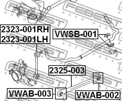 Febest VWSB-001 - Bukse, Stabilizators autodraugiem.lv