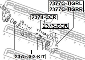 Febest 2374-CCR - Vadīkla, Bremžu suports autodraugiem.lv