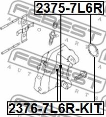 Febest 2375-7L6R - Remkomplekts, Bremžu suports autodraugiem.lv