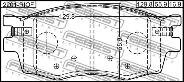 Febest 2201-RIOF - Bremžu uzliku kompl., Disku bremzes autodraugiem.lv