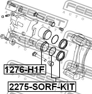 Febest 2275-SORF-KIT - Remkomplekts, Bremžu suports autodraugiem.lv