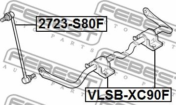 Febest 2723-S80F - Stiepnis / Atsaite, Stabilizators autodraugiem.lv