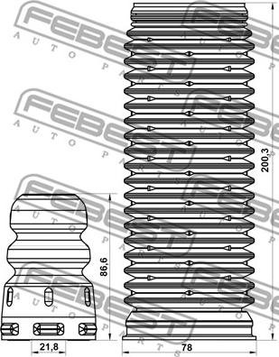 Febest ADSHB-Q3F-KIT - Putekļu aizsargkomplekts, Amortizators autodraugiem.lv