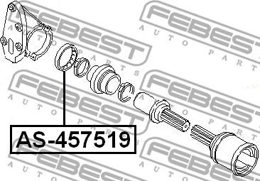 Febest AS-457519 - Vidējais gultnis, Piedziņas vārpsta autodraugiem.lv