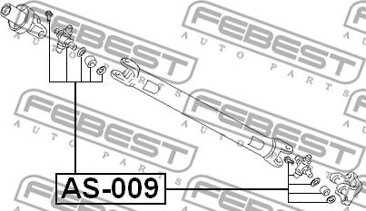 Febest AS-009 - Šarnīrs, Garenvārpsta autodraugiem.lv