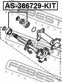 Febest AS-366729-KIT - Gultnis, Piedziņas vārpsta autodraugiem.lv