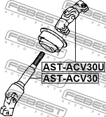 Febest AST-ACV30U - Stūres sviras vārpsta autodraugiem.lv