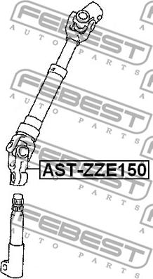 Febest AST-ZZE150 - Stūres sviras vārpsta autodraugiem.lv