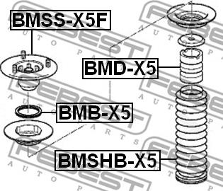 Febest BMSS-X5F - Amortizatora statnes balsts autodraugiem.lv