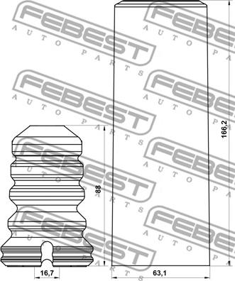 Febest BMSHB-E90R-KIT - Putekļu aizsargkomplekts, Amortizators autodraugiem.lv