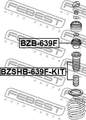 Febest BZSHB-639F-KIT - Putekļu aizsargkomplekts, Amortizators autodraugiem.lv