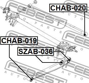 Febest CHAB-020 - Piekare, Šķērssvira autodraugiem.lv