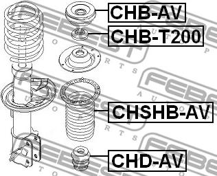 Febest CHB-T200 - Distanccaurule, Amortizators autodraugiem.lv