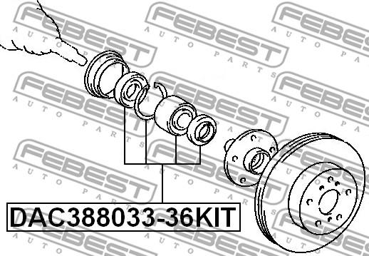 Febest DAC388033-36KIT - Riteņa rumbas gultņa komplekts autodraugiem.lv