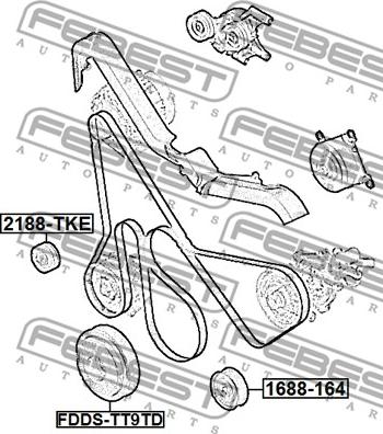 Febest FDDS-TT9TD - Piedziņas skriemelis, Kloķvārpsta autodraugiem.lv