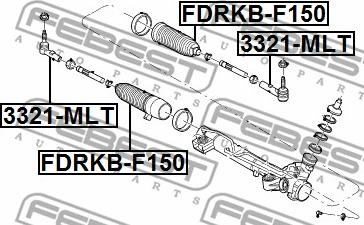 Febest FDRKB-F150 - Putekļusargs, Stūres iekārta autodraugiem.lv