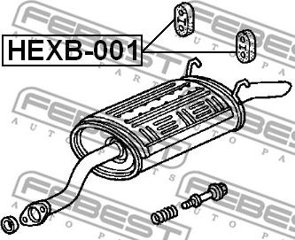 Febest HEXB-001 - Montāžas komplekts, Izplūdes gāzu sistēma autodraugiem.lv