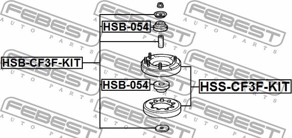 Febest HSB-CF3F-KIT - Montāžas komplekts, Amortizators autodraugiem.lv