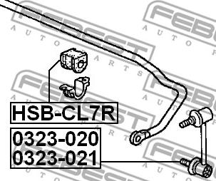 Febest HSB-CL7R - Bukse, Stabilizators autodraugiem.lv