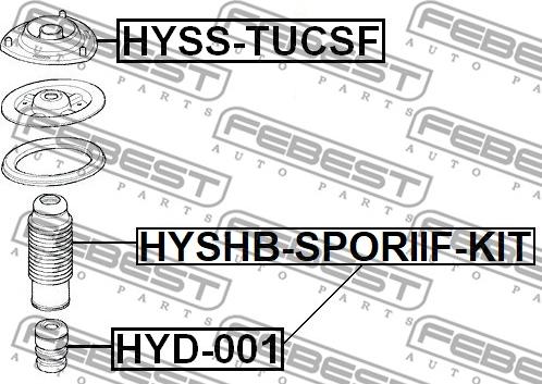 Febest HYSHB-SPORIIF-KIT - Putekļu aizsargkomplekts, Amortizators autodraugiem.lv