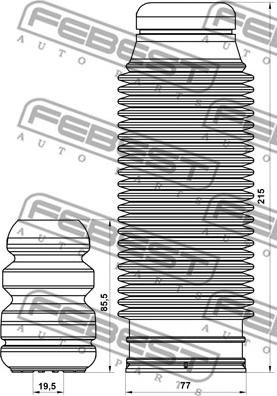 Febest HYSHB-TUCR-KIT - Putekļu aizsargkomplekts, Amortizators autodraugiem.lv