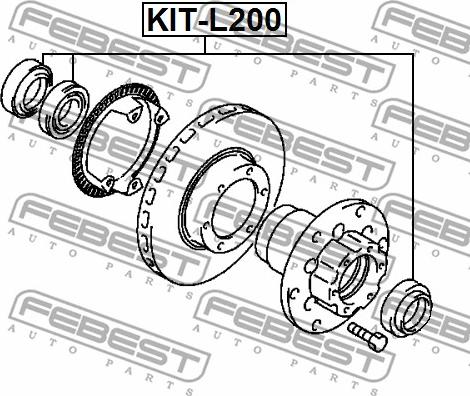 Febest KIT-L200 - Riteņa rumbas gultņa komplekts autodraugiem.lv