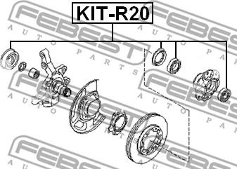 Febest KIT-R20 - Gultnis, Piedziņas vārpsta autodraugiem.lv