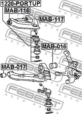 Febest MAB-016 - Piekare, Šķērssvira autodraugiem.lv