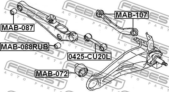 Febest MAB-088RUB - Piekare, Šķērssvira autodraugiem.lv