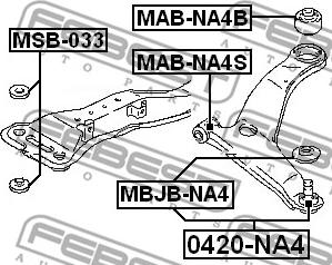 Febest MAB-NA4B - Piekare, Šķērssvira autodraugiem.lv