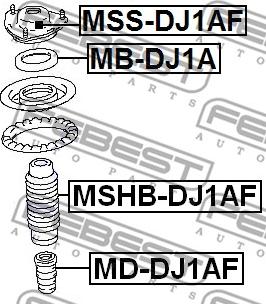 Febest MB-DJ1A - Ritgultnis, Amortizatora statnes balsts autodraugiem.lv