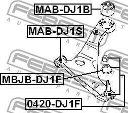 Febest MBJB-DJ1F - Remkomplekts, Balst / Virzošais šarnīrs autodraugiem.lv