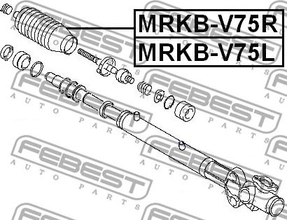 Febest MRKB-V75L - Putekļusargs, Stūres iekārta autodraugiem.lv