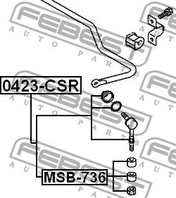 Febest MSB-736 - Remkomplekts, Stabilizatora atsaite autodraugiem.lv