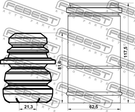 Febest MSHB-CSF-KIT - Putekļu aizsargkomplekts, Amortizators autodraugiem.lv