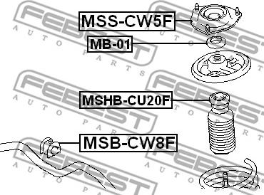 Febest MSS-CW5F - Amortizatora statnes balsts autodraugiem.lv