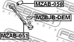 Febest MZAB-050 - Piekare, Šķērssvira autodraugiem.lv