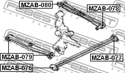 Febest MZAB-080 - Piekare, Šķērssvira autodraugiem.lv