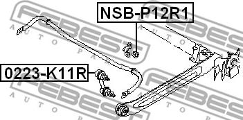 Febest NSB-P12R1 - Bukse, Stabilizators autodraugiem.lv