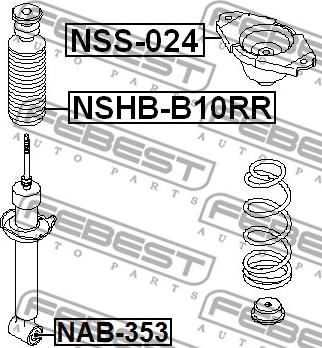 Febest NSHB-B10RR - Gājiena ierobežotājs, Atsperojums autodraugiem.lv